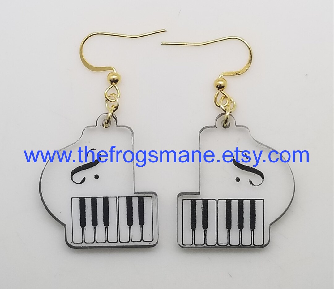 Music Note Earrings in Black Acrylic – Musician Earrings