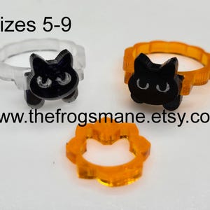 DIGITALE DATEI-Bundle | Halloween Katze Ring Mehrere Größen (5-9) Schmuck Laser-Schneidemaschine SVG Xcs PDF Formate | Sofort Download