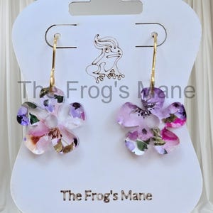 Fichier numérique fleurs de printemps boucles d'oreilles lot de cinq paires de machines de découpe laser SVG Xcs formats PDF téléchargement immédiat