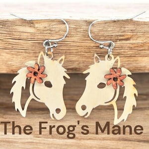 DIGITAL Files | Farm Themed Horse Earrings Jewelry Laser Cutting Machine SVG Xcs Pdf formats | Instant Download, DIY Jewelry Making