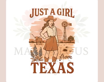 Cowgirl from Texas PNG | Western Shirt Design (Digital Download)