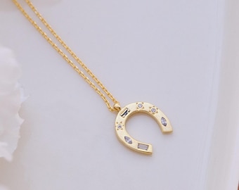 Hoefijzerketting • 925 kt sterlingzilver en 14 kt vergulde sieraden voor geluk