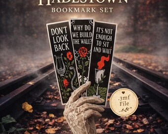 Hadestown Bookmark Set – 2‑Color Print‑in‑Place STL + Printable Bookmarks & Settings – Musical Theater