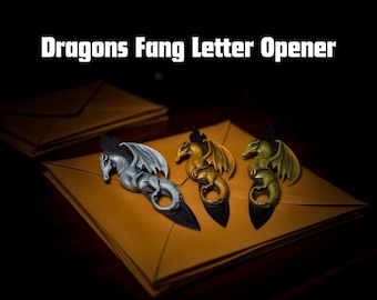 Dragon Letter Opener STL – 3D Printed Keychain & Book Lover Gift – Halloween Desk Decor