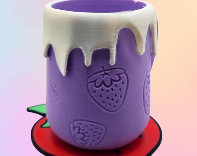 Strawberry Icing Mug + Coaster STL Files