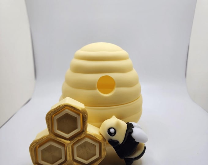 Bee Bundle Gift Set | Bee Magnet + Honeycomb Clicker + Beehive Box | CybrArts