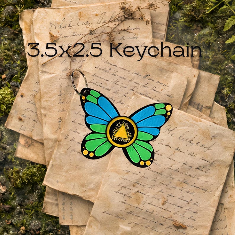 AA Recovery Bookmark Set With Butterfly Keychain | Balance Strength ...