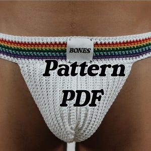 Patrón de suspensorio de crochet para hombre, suspensorio con la bandera del orgullo, ropa interior arcoíris, suspensorio arcoíris, todas las tallas