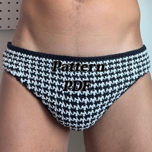 Patrón de Speedo de crochet para hombre, ropa interior de crochet, calzoncillos de crochet, todas las tallas