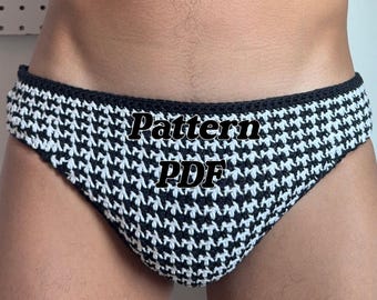 Herren Häkelanleitung für Tacho, gehäkelte Unterwäsche, gehäkelte Slips, Alle Größen