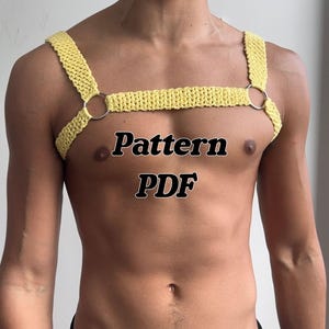 Patrón PDF de arnés de crochet para hombre: videotutoriales, tallas XS-XL