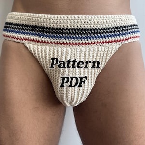 Men’s Crochet Jockstrap Pattern, Crochet Underwear, Crochet briefs, All Sizes