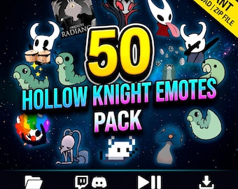 50 Hollow Knight Silksong Twitch Emotes for Steamers & Discord | Hornet Gameplay, Lace, Cute Grub | Funny Streamer Reactions Pack