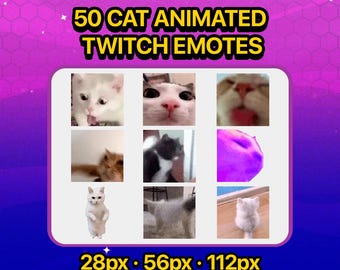 50 Animated Cat Twitch Emotes for Streamers, YouTube, Discord