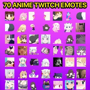 70 ANIME EMOTE pack - Meme Emote | Stream Emote | Animate Emote | Kawaii Gif | Alert Twitch | Twitch Emote | Emote Twitch | Twitch