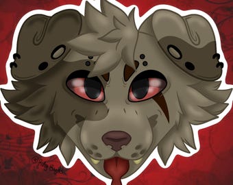 Custom headshot furry commissions flat art