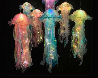 Aesthetic LED Jellyfish Lamp, Bedroom Night Lamp, Bedroom Night Light, Room And Home Decoration, Jellyfish Decor, Boho, Fantasy Nightlight