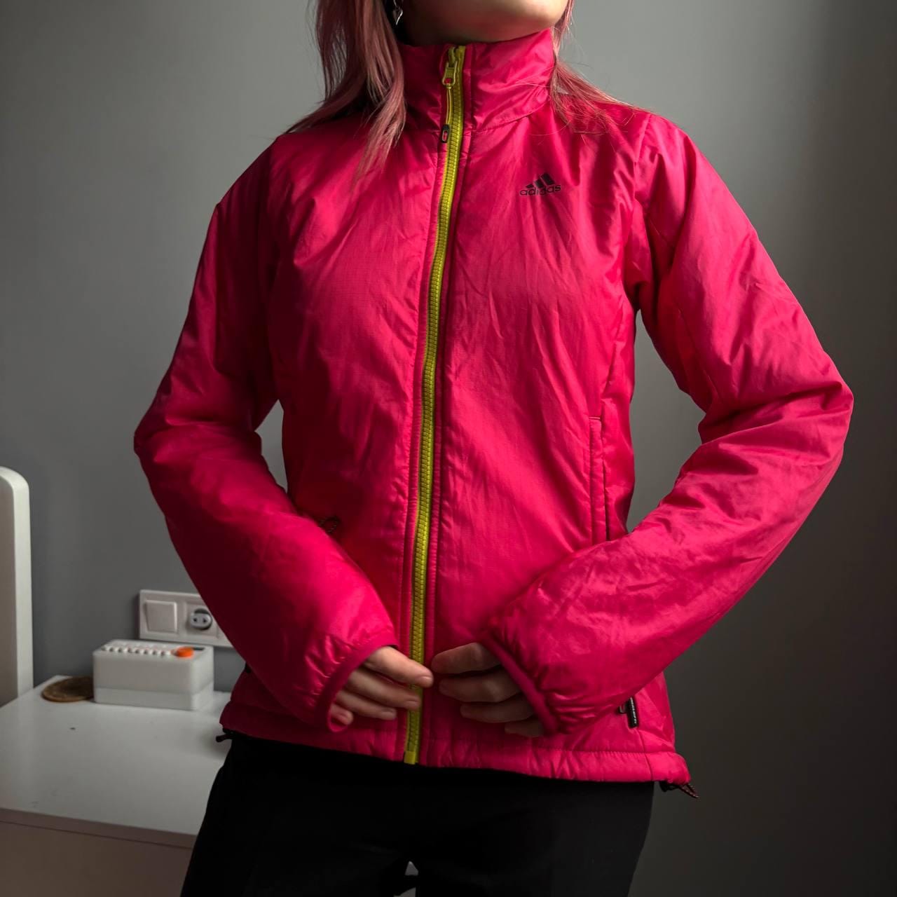 Supersoft Adidas Climaproof Pink Neon Zip Jacket Lightweight