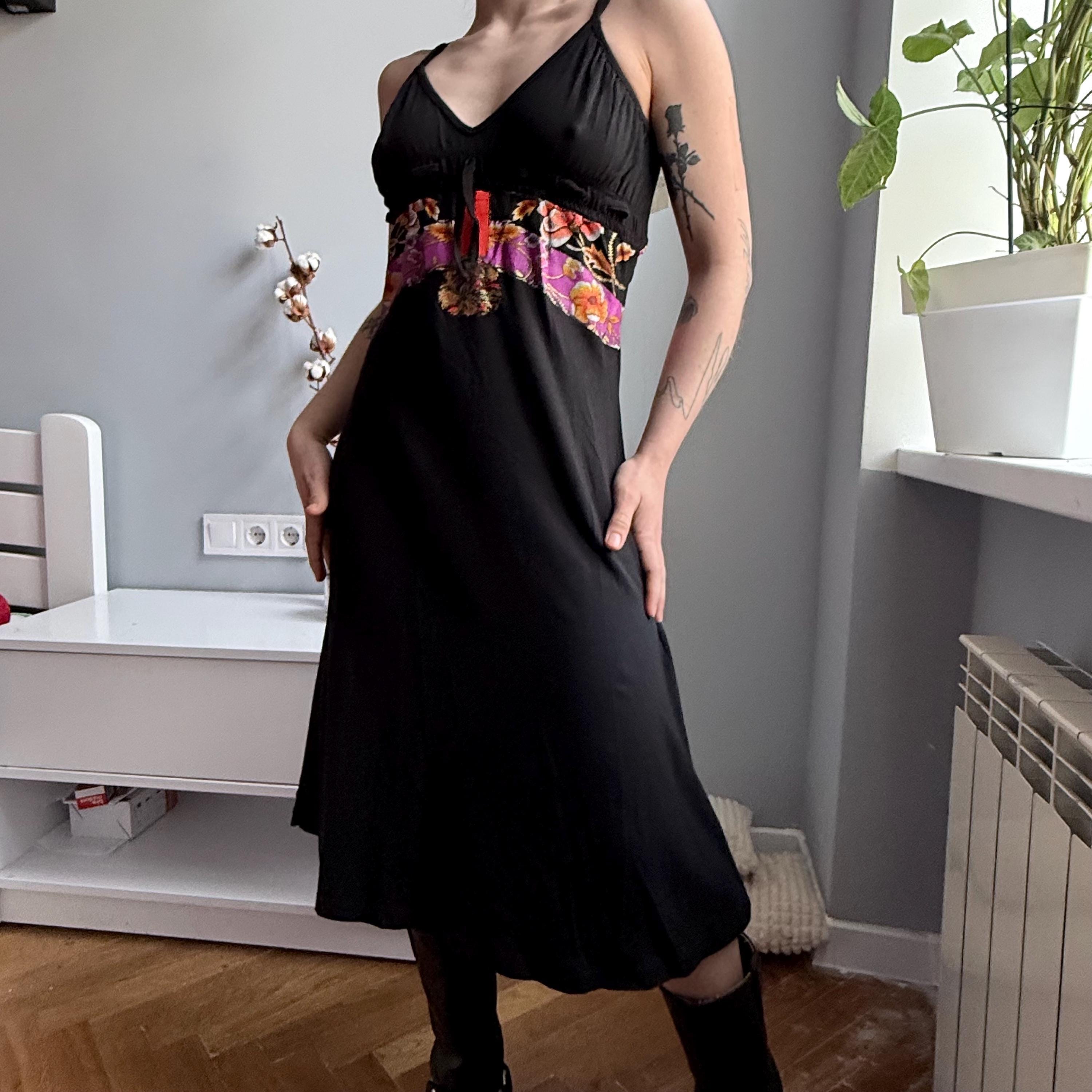 white christmas dresses Denim and chiffon Bustier Dress main image 0