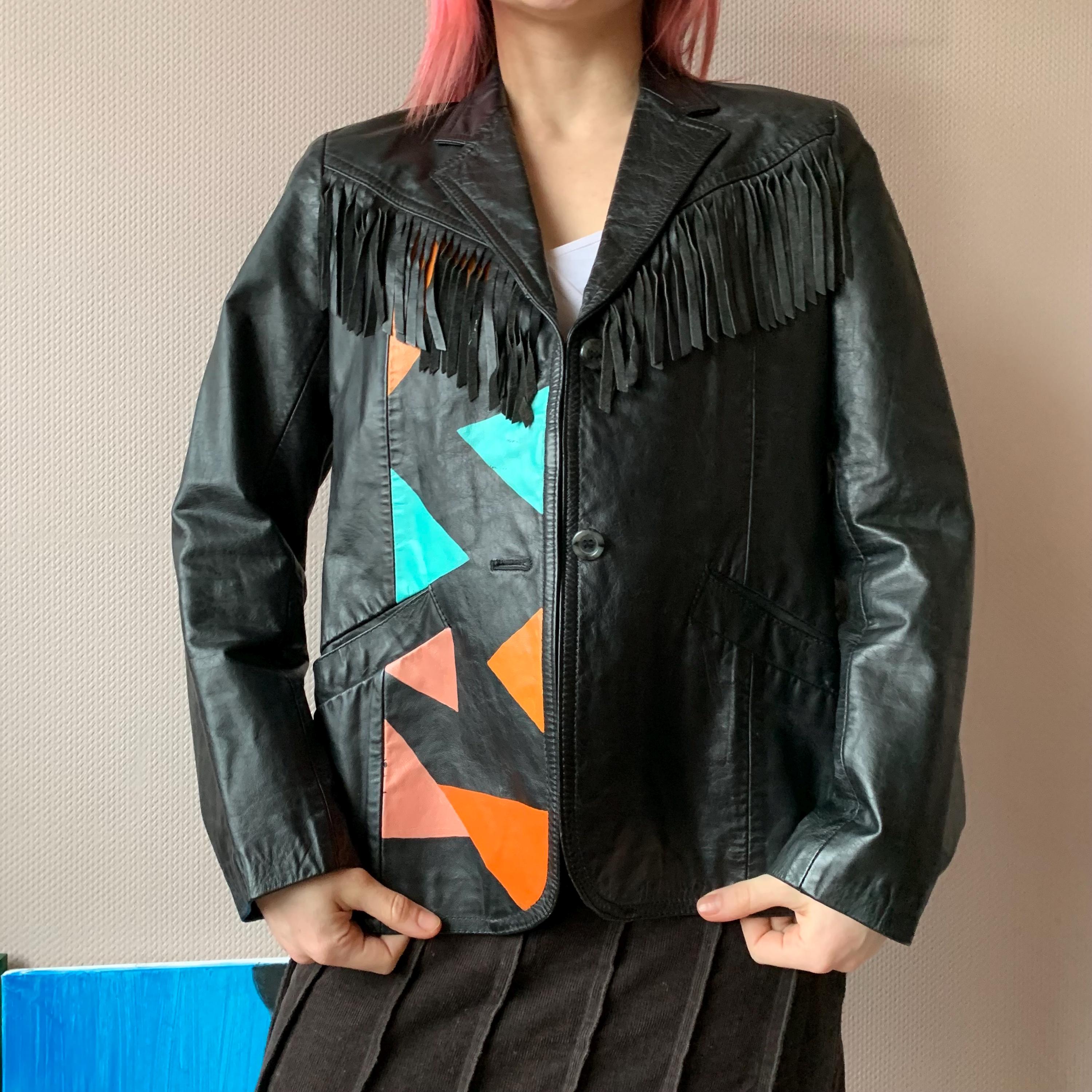 Brillantini Giacca Stravagante Uomo Giacca In Pelle Grunge Con