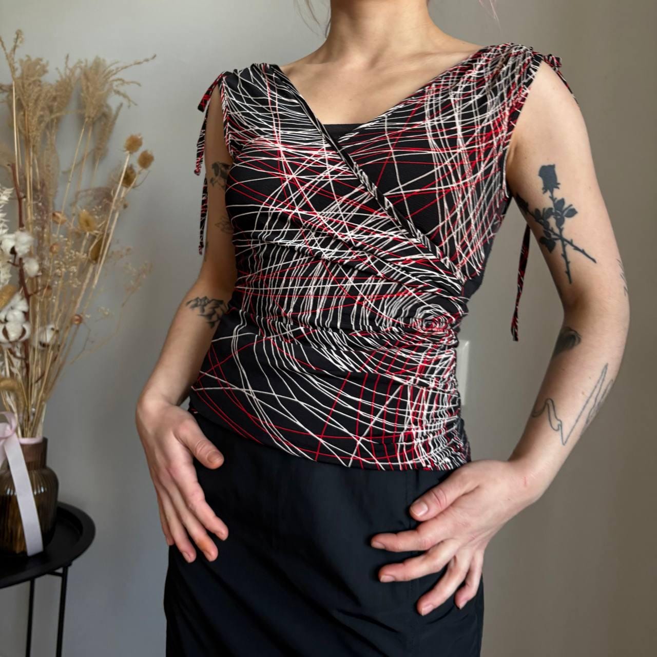 Y2K Abstract Wrap Top Pilot Graphic Cyber Clubwear Blouse - Etsy