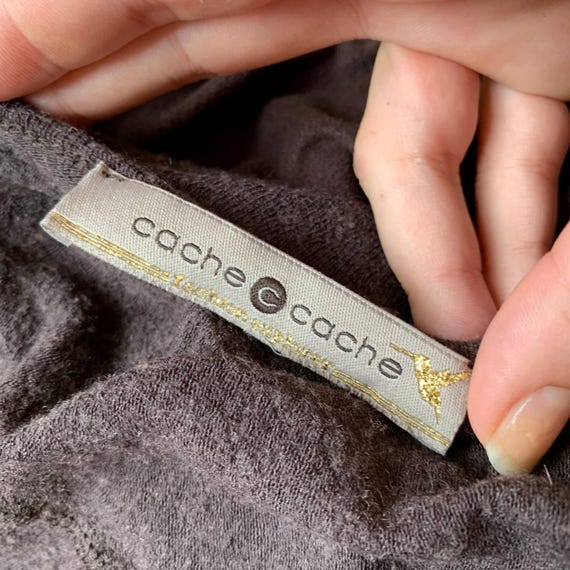 Cache Cache Brown Short Sleeve Top: Y2K Minimalis… - image 6