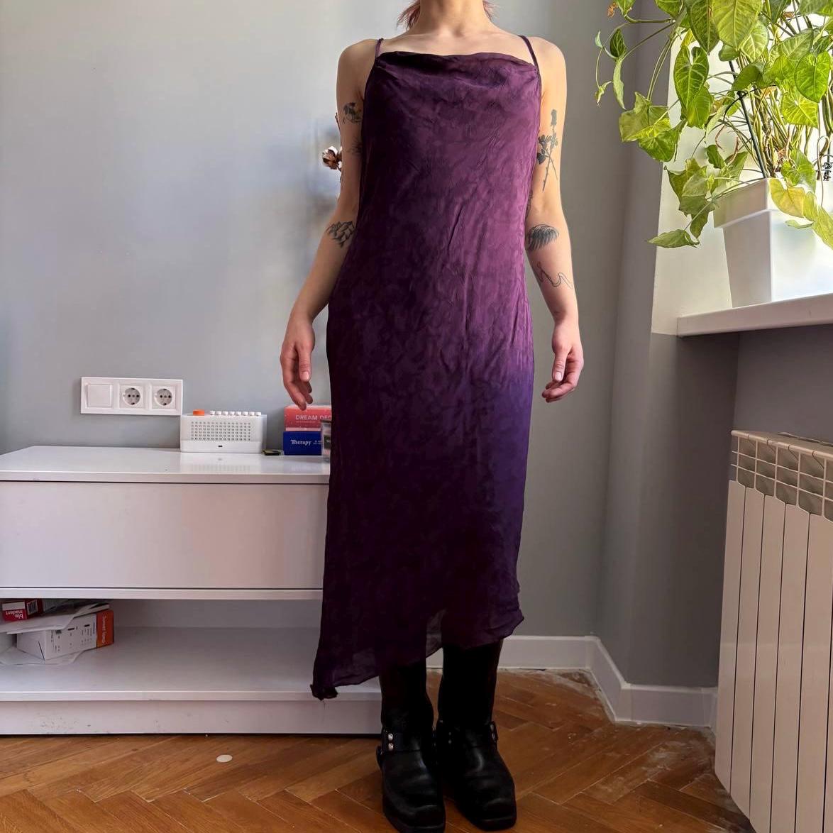 Dark Purple Bias Cut Dress - Etsy Dark Purple Bias Cut Dress - Etsy