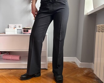Y2K KOOKAÏ Corpcore Black Wide Leg Pants | Vintage 2000s