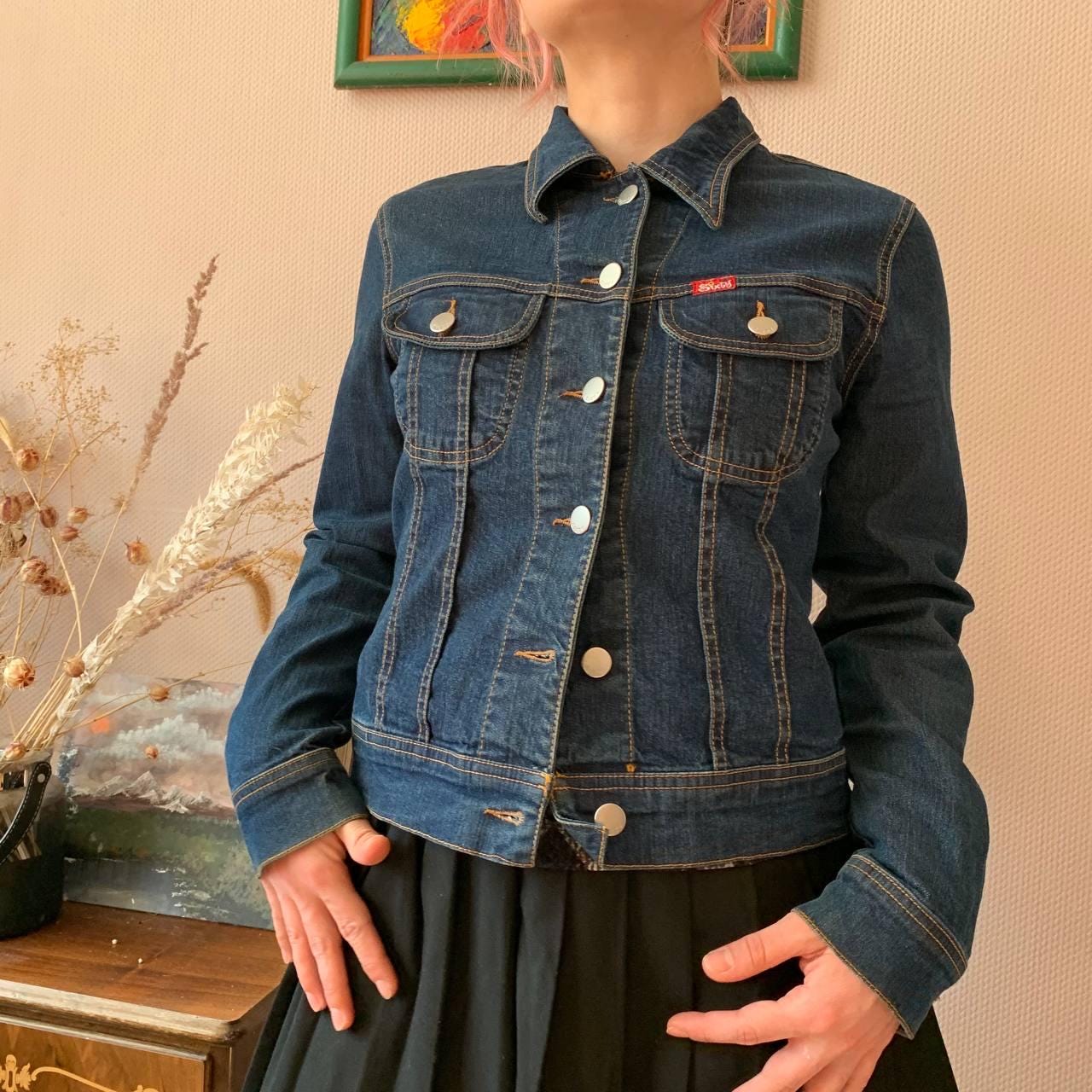 Vintage Miss Sixty Denim Jacket: Y2K Italian Fitted Trucker, Size 