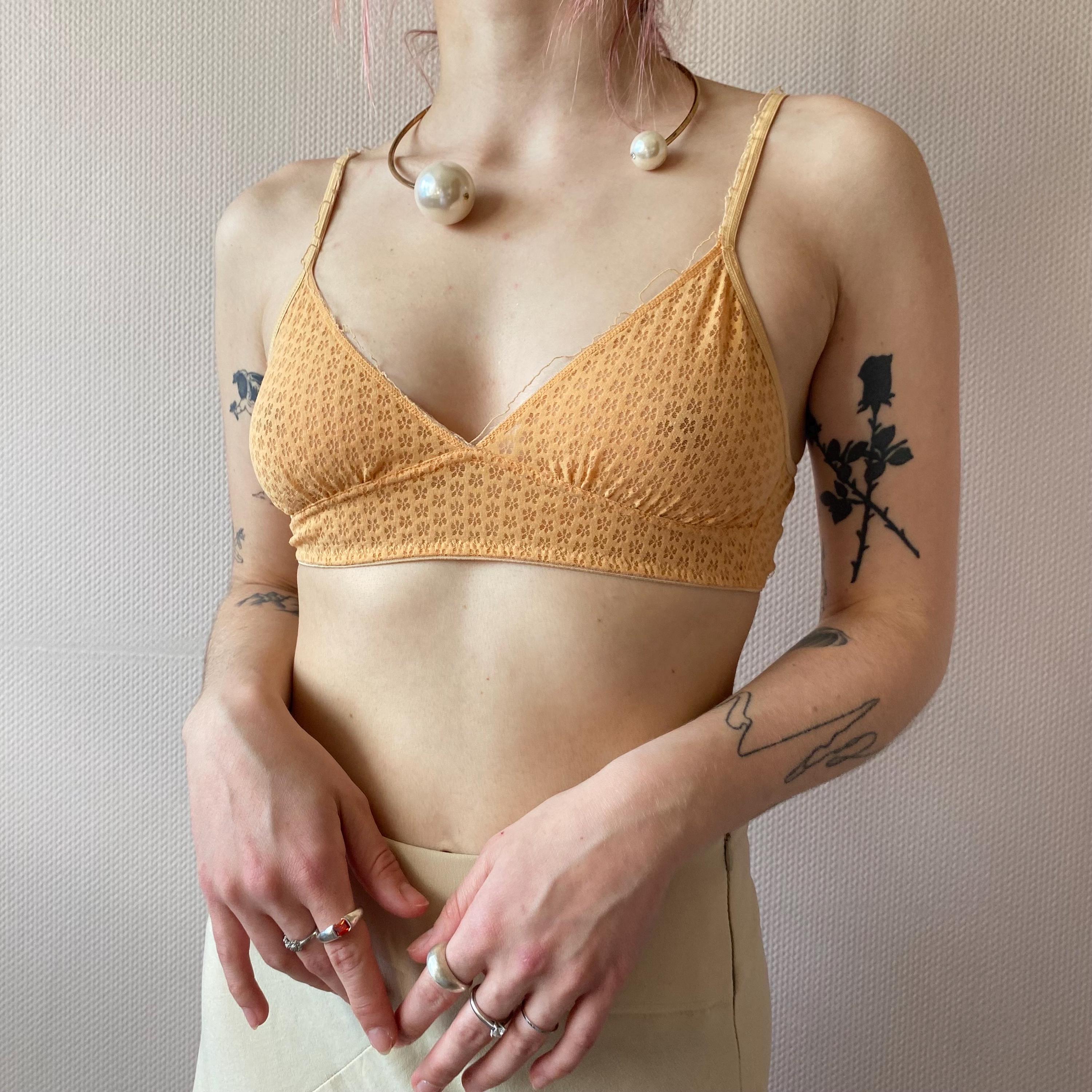 Vintage 90* floral bra coquette core