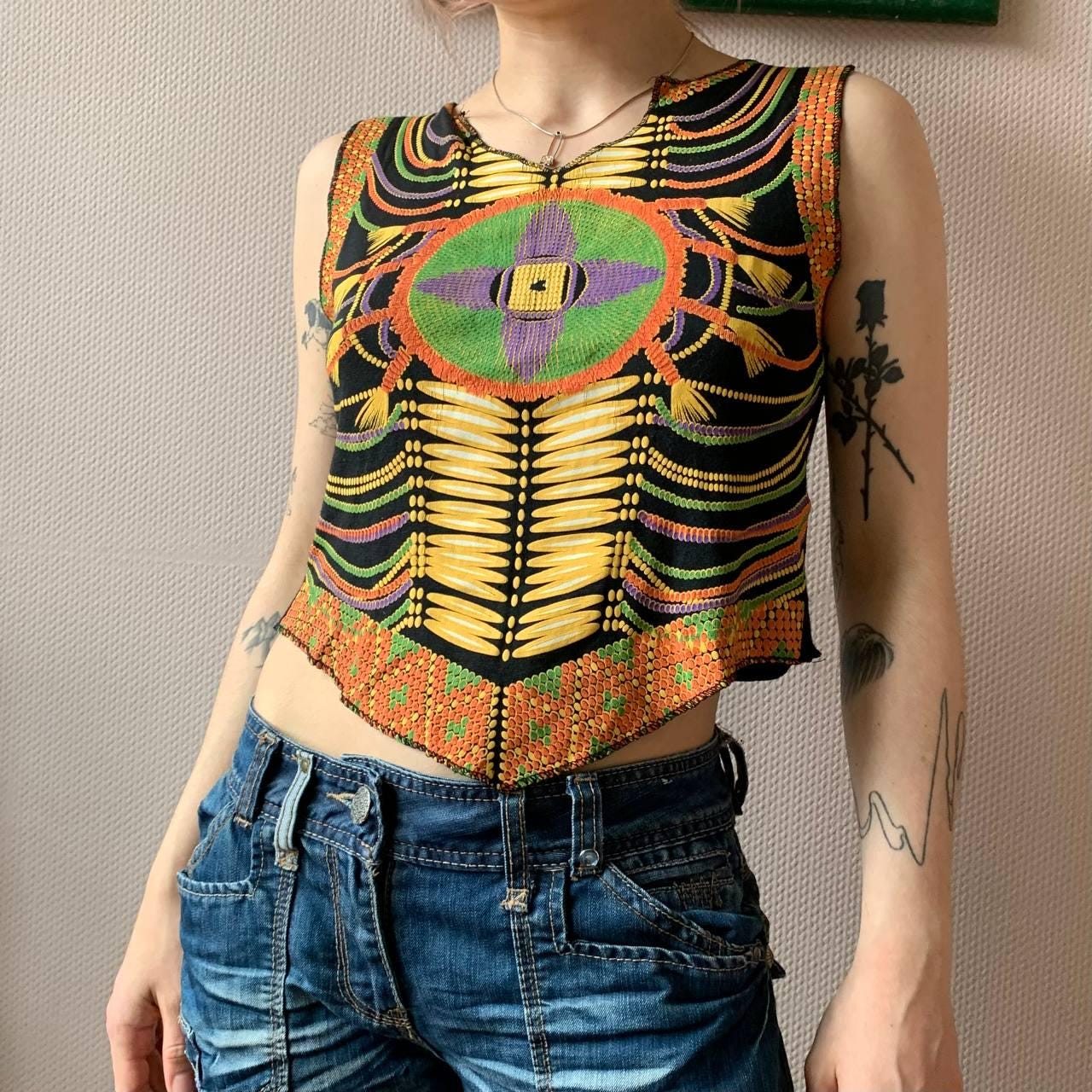 トップス VTG 90s DKNY Flame Mesh Top Vtg 90S DKNY Flame Mesh Top Vintage Japan Used Cool Good | eBay