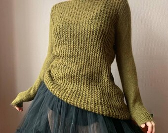 MISS SIXTY vintage y2k wool blend knitted olive sweater