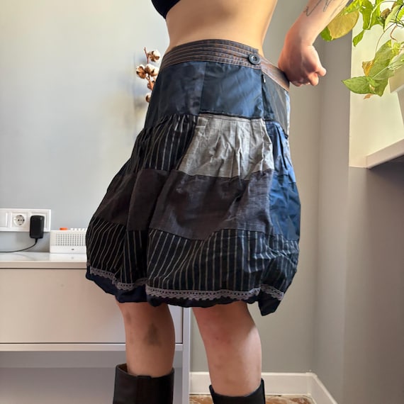Desigual Patchwork Bubble Skirt | Boho Indie Mini… - image 7