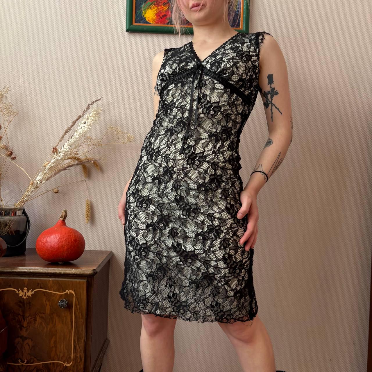 Vintage Orsay Black Lace Slip Dress – Sheer Gothic Romantic Y2K