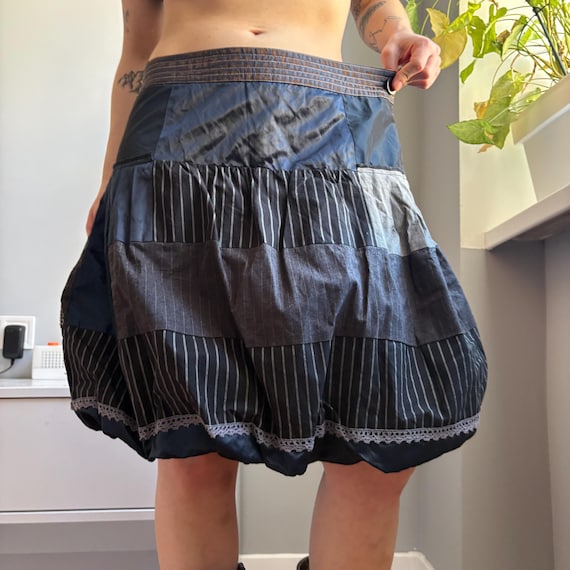 Desigual Patchwork Bubble Skirt | Boho Indie Mini… - image 2
