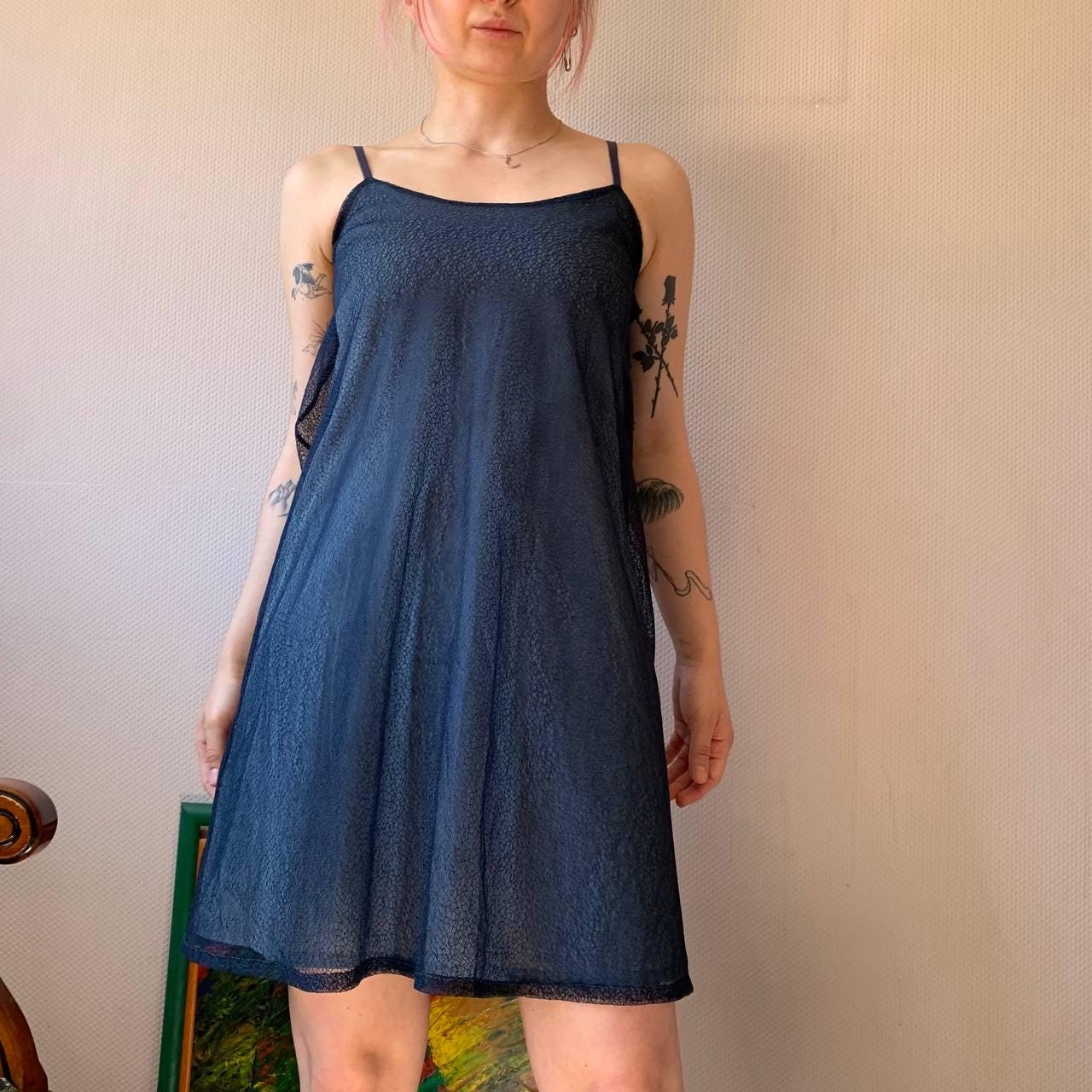 Cop Copine Sheer Layered Slip Dress: 90s Y2K French Streetwear - Etsy