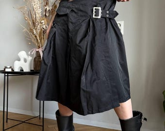 Jupe Déstructurée Marithé Et François Girbaud Taille L – Style Bohème Chic, Coton/lin, Noir, Occasion Très Bon état