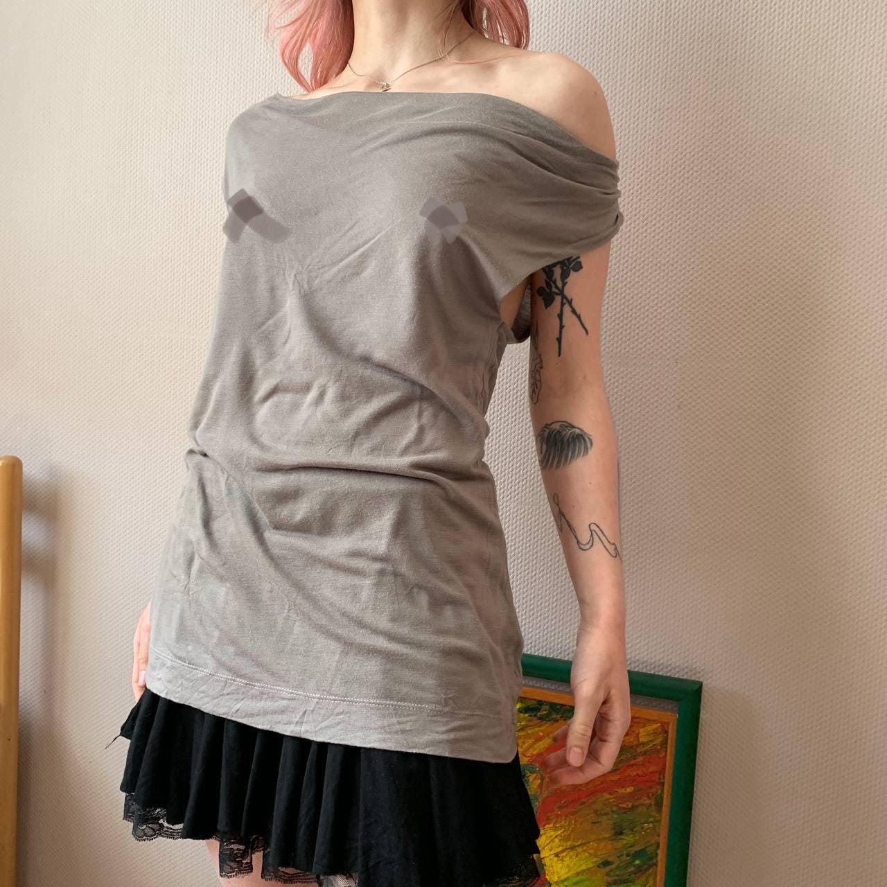 Vintage Drape Top M | 00s Y2K Minimalist Grungecore Indie