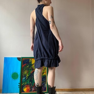 ARMANI JEANS buble back twisted dress with ties