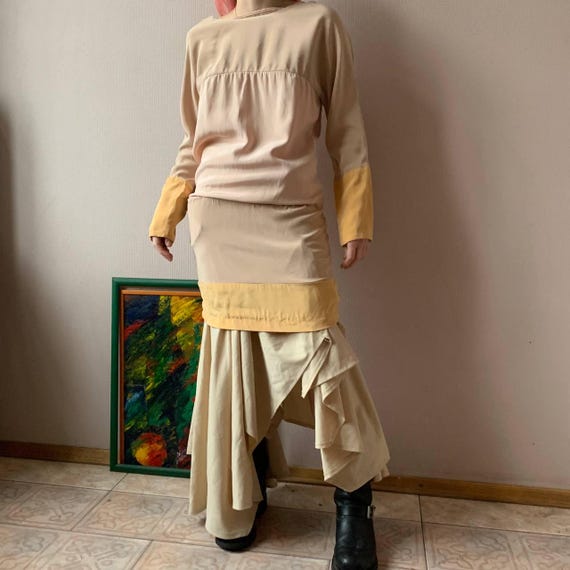 stine goya silk dress Stine Goya Long Sleeve Midi Dress My Garden