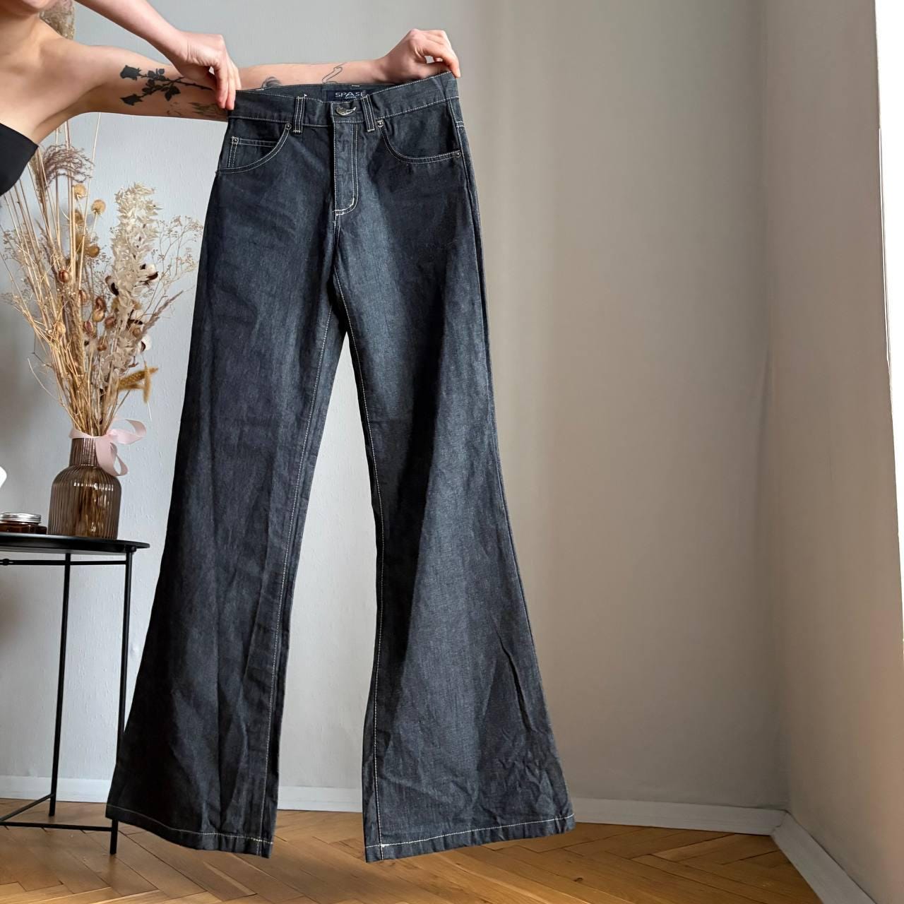 Deadstock SPASE Dark Blue Flare Jeans Y2K Denim Pants XS - Etsy