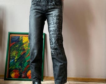 Vintage Gold Rush Acid Wash Jeans W28 L32: High-waisted Baggy