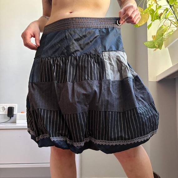 Desigual Patchwork Bubble Skirt | Boho Indie Mini… - image 5