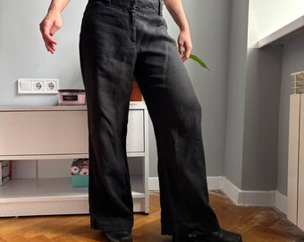 Y2K KOOKAÏ Corpcore Black Wide Leg Pants | Vintage 2000s