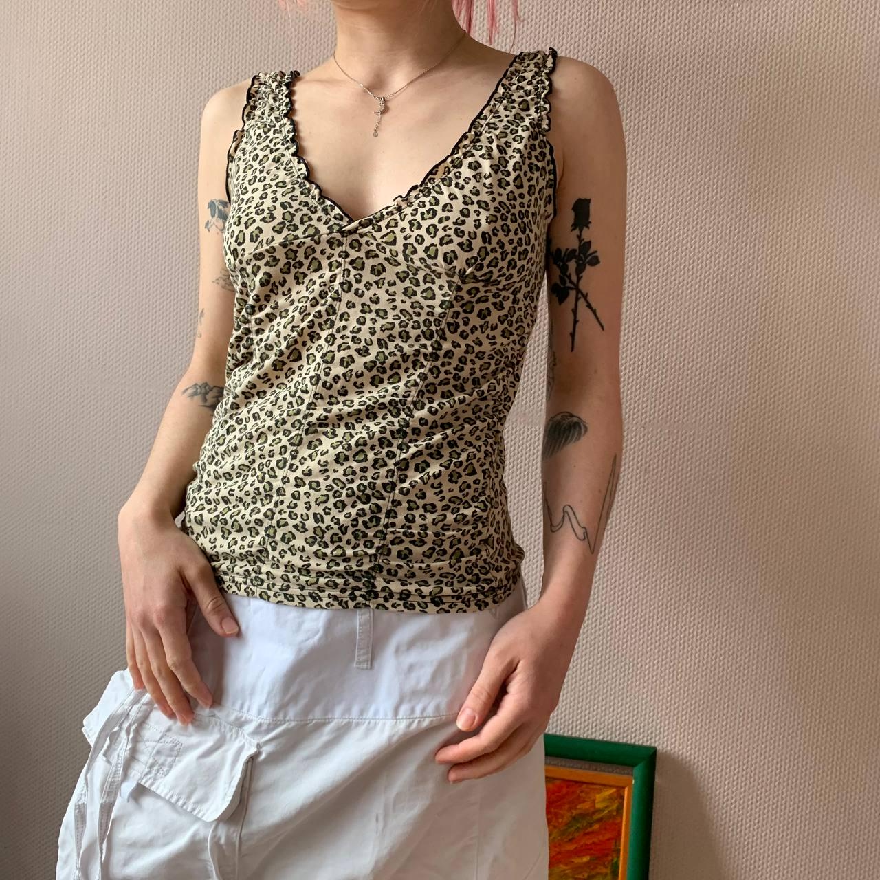 Y2K Leopard Print Vintage Tank Top With Black Lace Trim - Etsy Canada