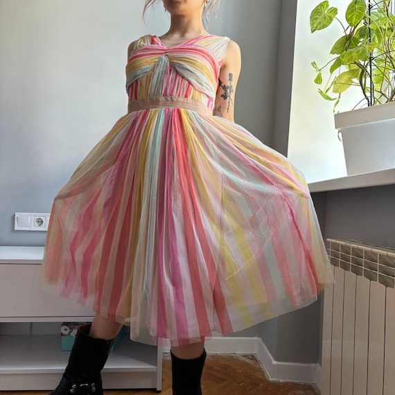 pastel stripe midi dress Pastel Striped Midi Dress  Coco Brooke