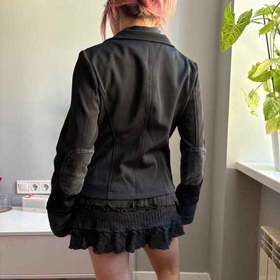 Zip73 Black gray deconstructed Structured Blazer … - image 3