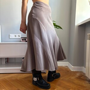 Amaranto Bias Cut Midi Skirt Asymmetric Flare Old Money Siren Y2K Luxe Size M image 4