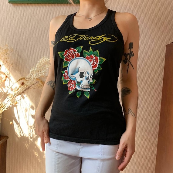 Vintage Ed Hardy Skull Rose Tank: Y2K Tattoo Art Streetwear - Etsy UK