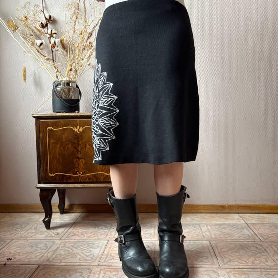 Desigual Geometric Mandala Pattern Wool Blend Kni… - image 4